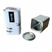 Dongguan factory custom print square tea tin box with lever lid airtight tea tin container